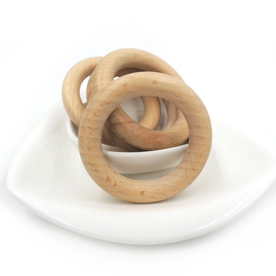 DIY 60 мм деревянные бук кольцо аксессуар для ювелирных изделий, прорезыватели, престарелых игрушка 1,9 дюймов гладкой WC019