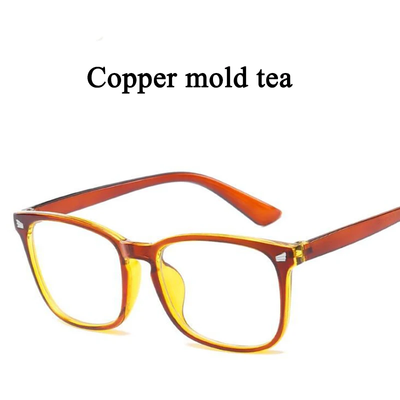 Новые компьютерные очки, оправа для женщин и мужчин, защита от синего излучения для взрослых, плоское зеркало, квадратная оправа для близорукости, очки Y16 - Цвет оправы: Y16 6 Tea