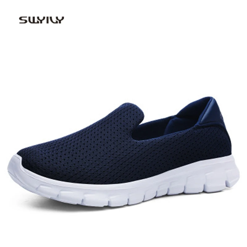 SWYIVY Women Walking Shoes Large Size 42 Mesh Breathable Sneakers 2018 Super Light Lazy Shoes For Female Slip-on Sport Shoes