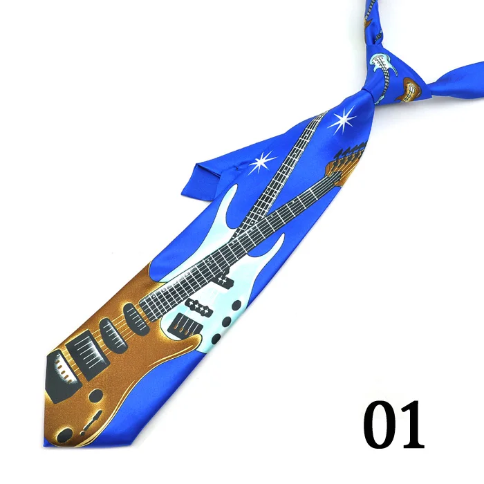 4-дюймовый шириной 26 моды "музыка гитара/скрипка/Сакс/Suona/Барабаны/Тубы" дизайн смесь Полиэстер Тканый класический Для Мужчин's вечерние галстуком-бабочкой подарок галстук-бабочка - Цвет: Big Guitar Blue 01