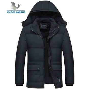 

2019 New Winter Men's Parka Cotton Thick Padded Coats Velvet Fleece Jackets Warm Overcoat Male Outerwear Mens Brand Clothing