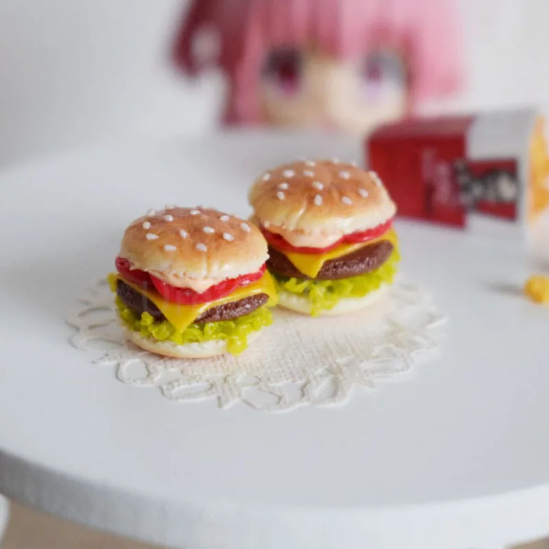 

1PCS 1/12 Cute Mini Handmade Clay Hamburger Dollhouse Miniature Food for Doll Barbies Pullip Accessories