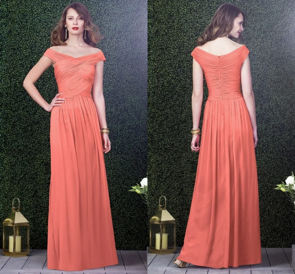 Wedding Long Coral Bridesmaid Dresses compare prices on long coral bridesmaid dresses online shopping directionally pleated bodice wedding party gowns custom made low back a line colored