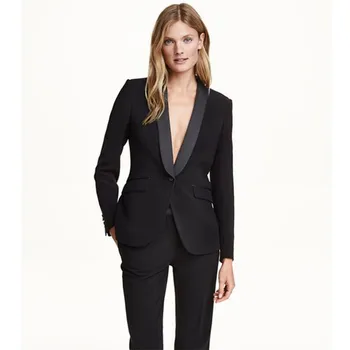

Women's suit two-piece suit (jacket + pants) ladies shawl collar single buckle temperament suit ladies business suit custom