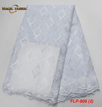 

French Net Lace Fabric 2018 Latest African Lace Fabric With Embroidery Mesh Tulle Lace Fabric High Quality Tulle Lace FLP-806