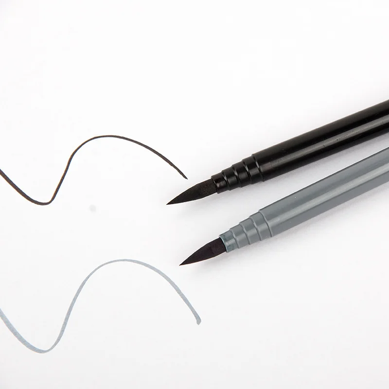 Faber Castell 워터 베이스 아쿠아렐 캘리그래피 브러시 마커, 부드러운 팁 그리기 마커 세트, 그리기 및 쓰기에 수용성