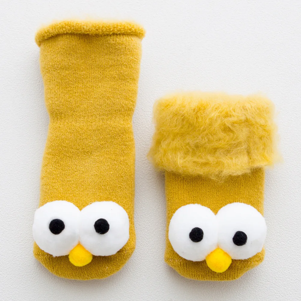 MUQGEW Осень-зима, детские носки 1 пара хлопок мультфильм пушистые длинные глаза носки для маленьких мальчиков для маленьких девочек теплая детская