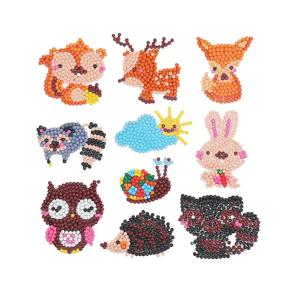 

1 Set Animal Squirrel Rabbit Deer 5D DIY Partial Round Diamond Painting Sticker for kids toys Party Cosplay Stickers Decor