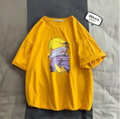 Camisetas de hombre moda животное Пикачу estampado хипстер дивертида camiseta hombres verano Повседневная calle хип-хоп Camiseta Hombre