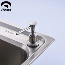 Оптом и в розницу никель Матовый Кухня Раковина мыло диспенсер твердая латунь