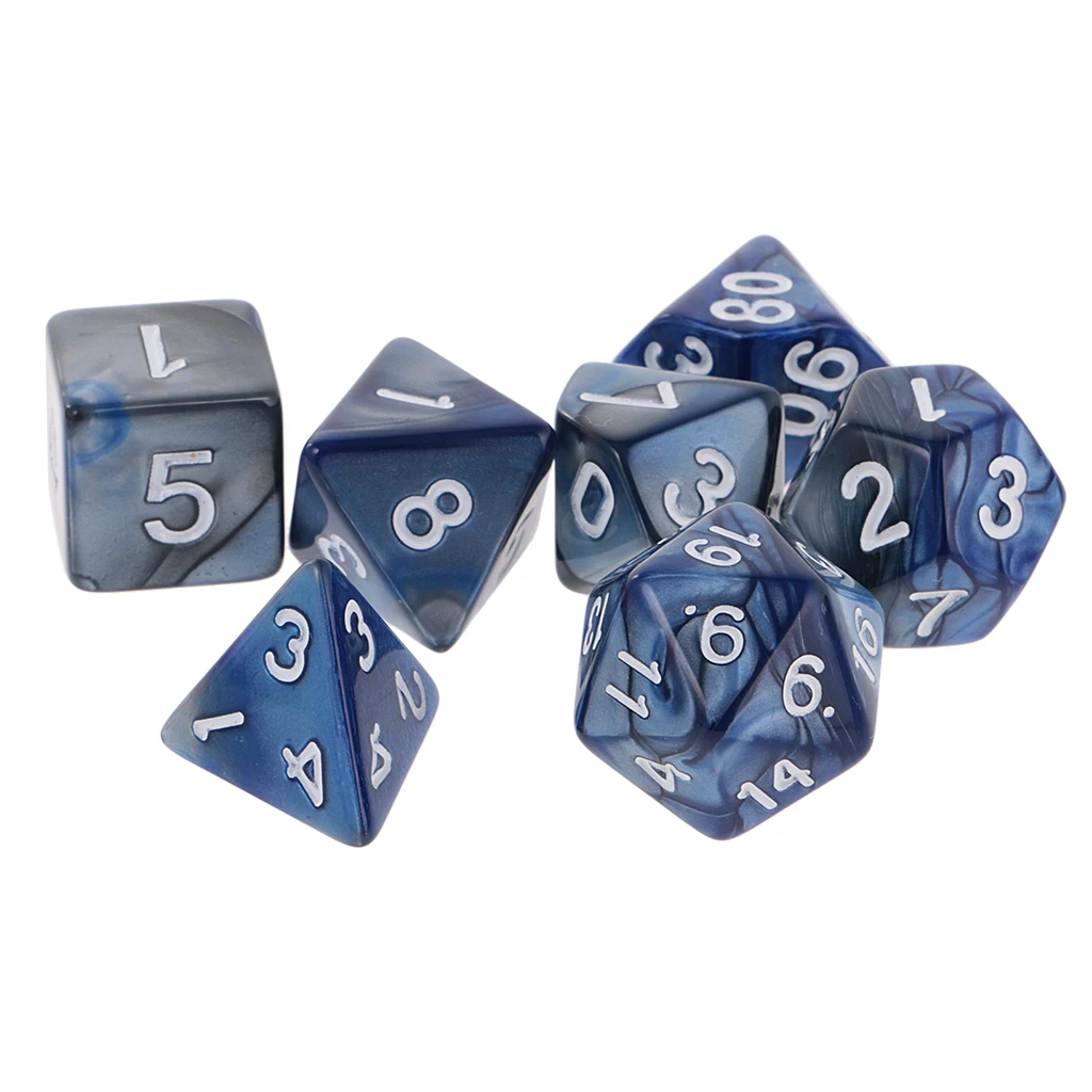 New 7PCS Two Colors Polyhedral Dice 16mm for Dungeons and Dragons Table Games Party Colorful Accessories for Board Game