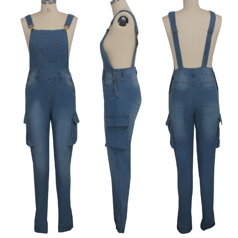 Women's Fashion High Waist Sexy Skinny Casual Strap Pants with Pocket Slim Denim Jumpsuits Romper Blue Overalls for Women S-2XL Women's Fashion High Waist Sexy Skinny Casual Strap Pants with Pocket Slim Denim Jumpsuits Romper Blue Overalls for Women S-2XL