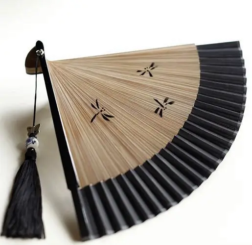 

Summer Folding Fan Bamboo Silk Fan Hand-Held Wedding Decoration Christmas Gifts Home Decoration Crafts 12