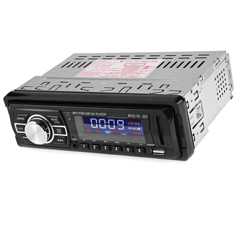 2033 Автоматический стерео MP3-плеер FM SD USB AUX-IN MP3-плеер с пультом дистанционного управления LED / LCD дисплей 12V Автомобильный радиоприемник Аудио автомобиля