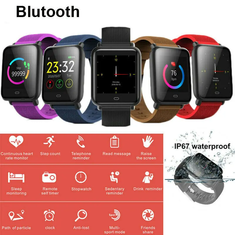 Q9 Smart Watch Tracker Bracelet Sports Blood Pressure Heart Rate IP67
