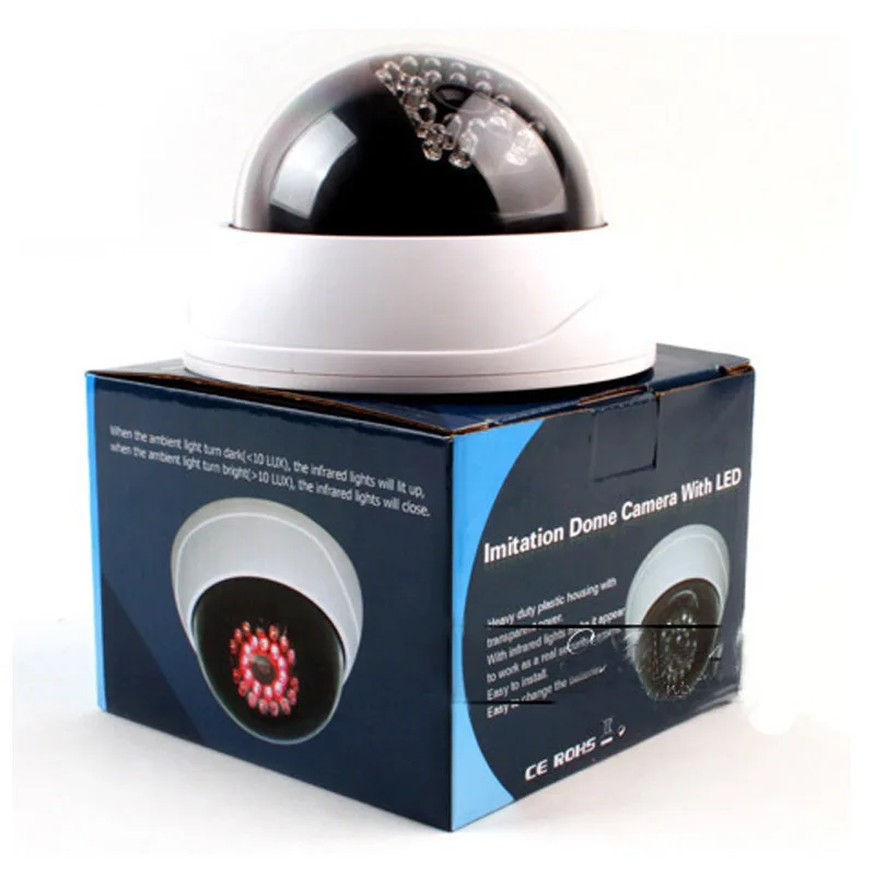 Topvico Fake Camera AA Battery for LED Dummy Surveillance Security Camera Dome CCTV Camera Home Security Surveillance System