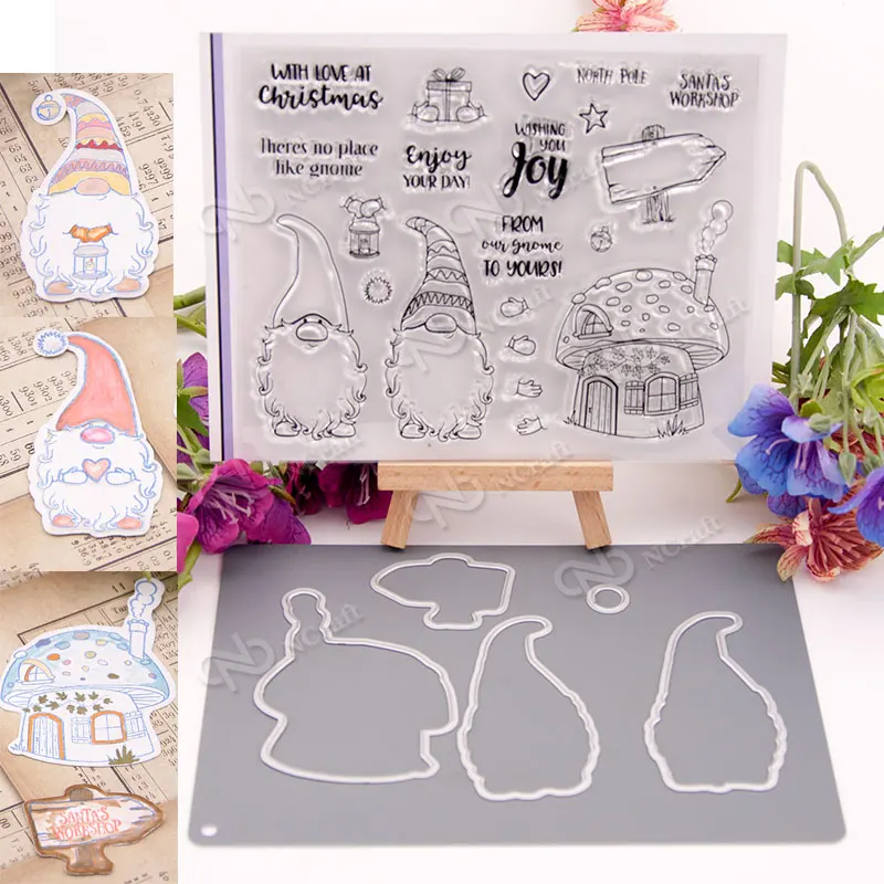 

Christmas Santa Clause Transparent Clear Silicone Stamp and Cutting Dies DIY Scrapbooking Photo Album Decorative Card Making