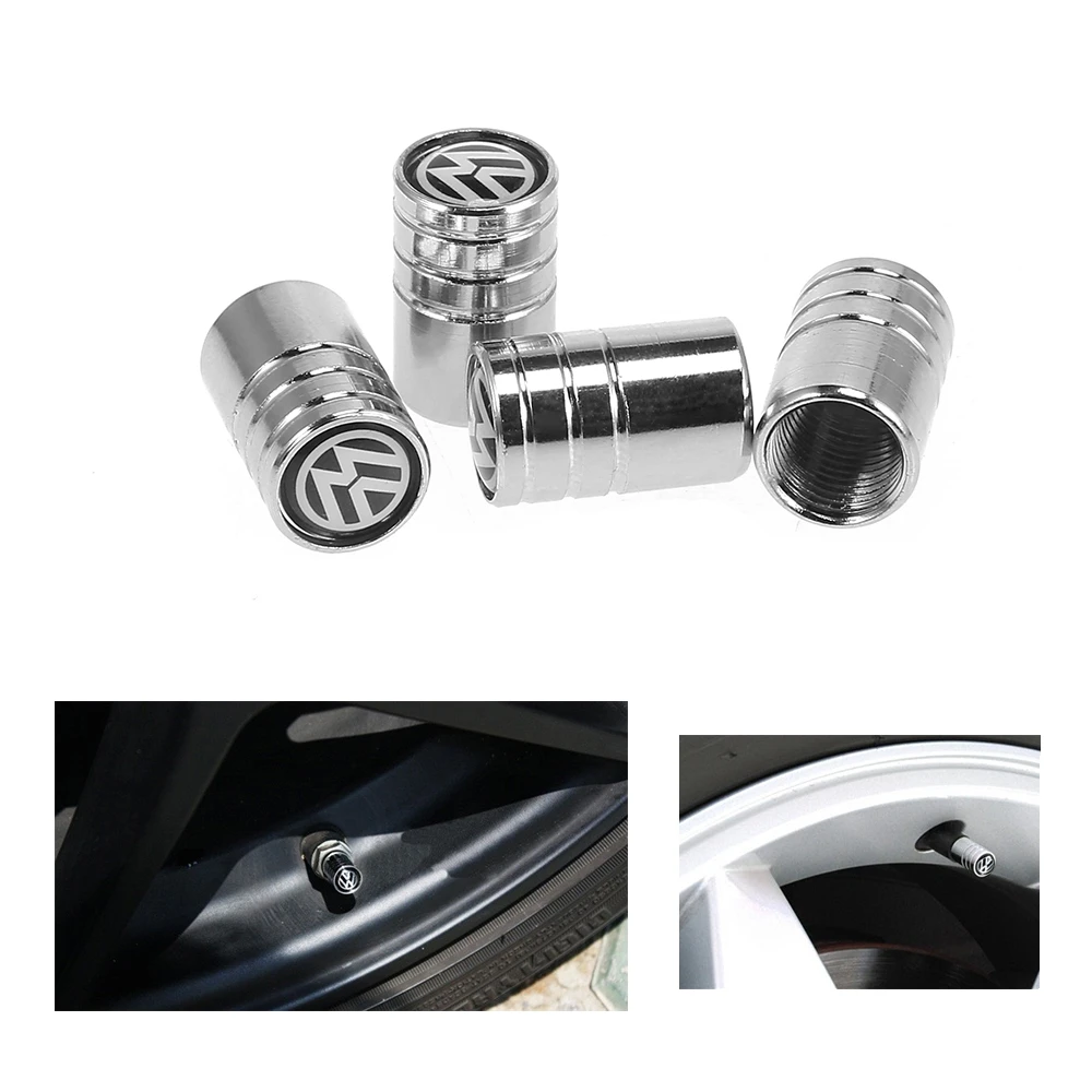 

Universal 4pcs Auto Car Tire Valves Cover Metal Wheel Caps motorcycle bicycle Air Valve Stems Cover Dustproof Tire Accessories