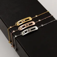 Классический Титан Сталь полые три кубического циркония может скользить браслет/браслеты,, заводская цена