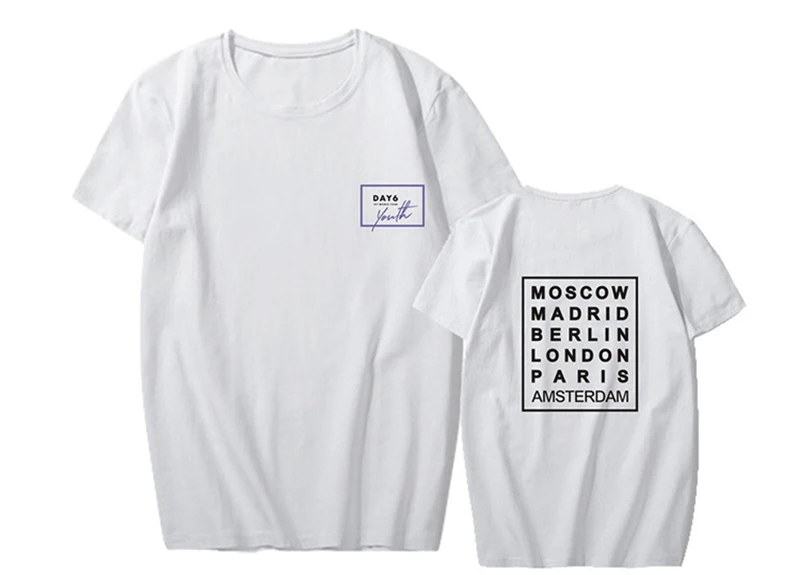 Day6 youth in europe concert same printing o neck short sleeve men t shirt summer kpop k-pop unisex fashion loose t-shirt (1)