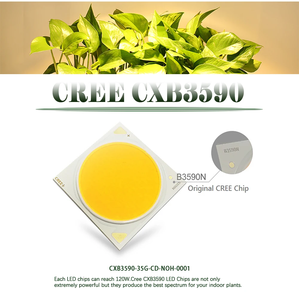 COB светодиодный Grow светильник CREE CXB3590 CXB 3590 3000K 3500K 5000K 12000LM чип высокой Мощность люмен для DIY лампа для выращивания растений