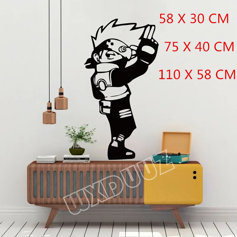 Настенная Наклейка Hatake Kakashi Swirl Naruto виниловая Аниме Манга Искусство Декор Съемная
