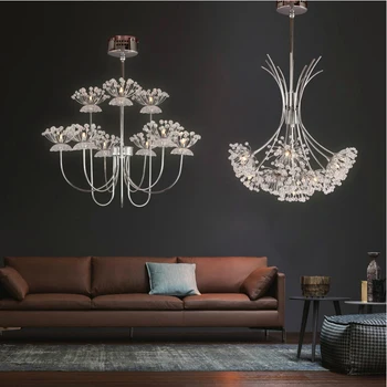 

led g4 Nordic Iron Crystal Dandelion LED Lamp LED Light.Pendant Lights.Pendant Lamp.Pendant light For Dinning Room Foyer Bedroom