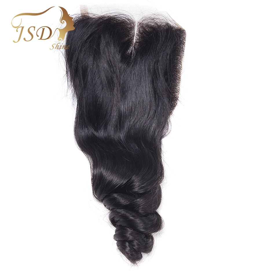 

Brazilian Loose Wave Closure 4*4 Swiss Lace Closure Remy 100% Human Hair JSDshine Lace Closure Natural Color Free Shipping