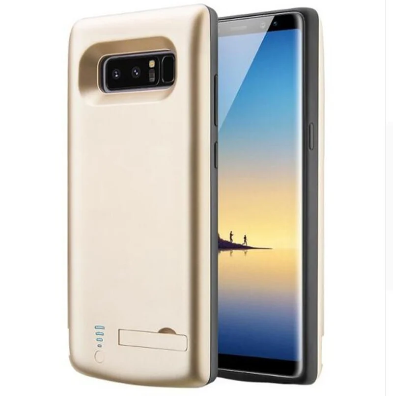 

Power Case For Samsung Note 8 6500mAh Portable Battery Bank Charger Support holder cover cases with type c cable charging(gold)