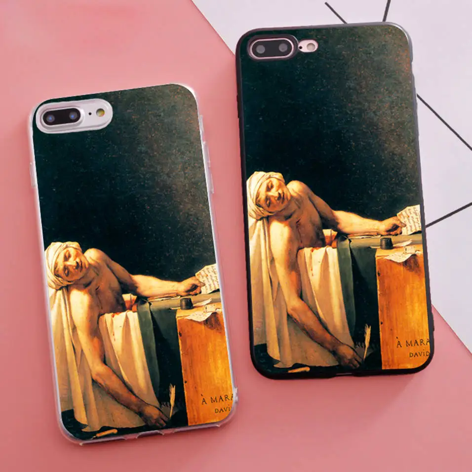 Coque Jacques Louis David The Death of Marat Housing Phone Case for iPhone X 5S XR XS Max SE 6 S 6s 7 8 Plus Cover | Мобильные