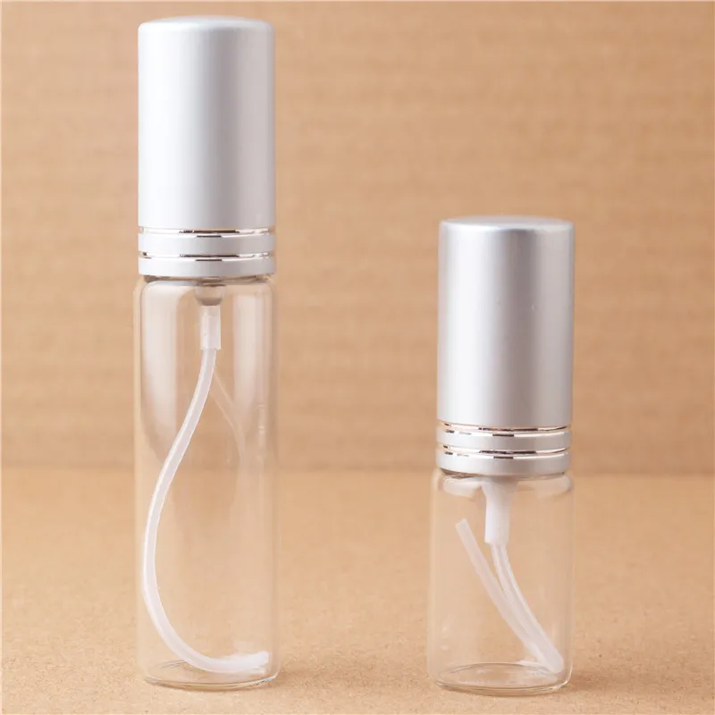 

50 Pieces/Lot 5ML 10ML Mini Portable Colorful Glass Perfume Bottle With Aluminum Atomizer Empty Cosmetic Containers For Travel