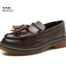 Новинка; модная женская кожаная обувь с бахромой; Женская удобная повседневная обувь