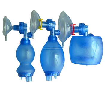 

New PVC Disposable Manual Resuscitator With Oxygen Tubing Reservoir Bag Face mask Case For Adult or Pediatric