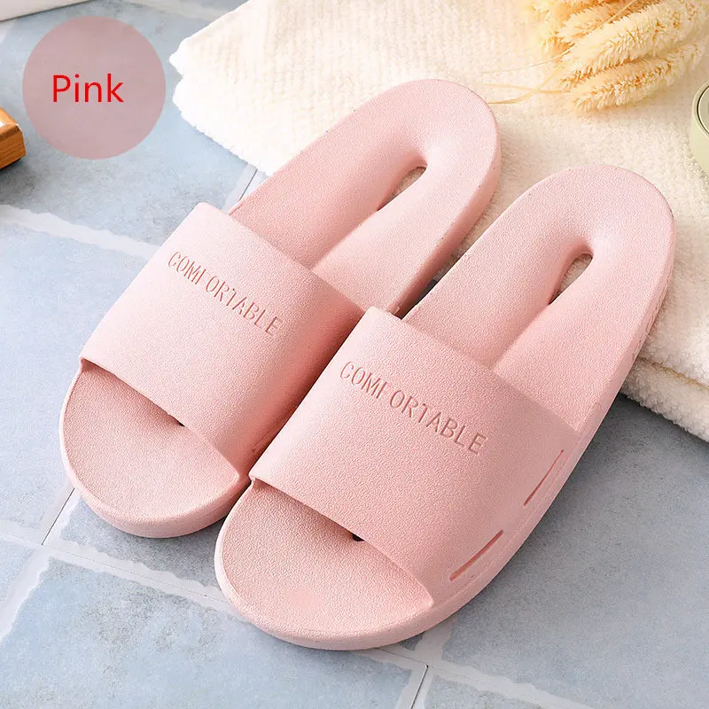Женские домашние тапочки из мягкого ПВХ; дышащая Летняя обувь на плоской подошве; женские домашние шлепанцы; нескользящие Тапочки для ванной - Цвет: pink