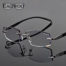 Металлические очки из сплава мужские без оправы по рецепту для чтения близорукость цвет MR-8 алмазные очки бескаркасные очки Цвет Lenses258038