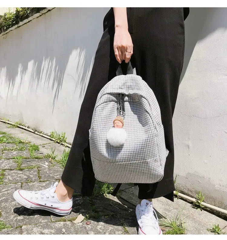Подростков рюкзак модная одежда для девочек в клетку, в полоску, с Bagpack Для женщин Колледж неполная средняя школа студент-Подростковый Молодежные рюкзаку, Серый