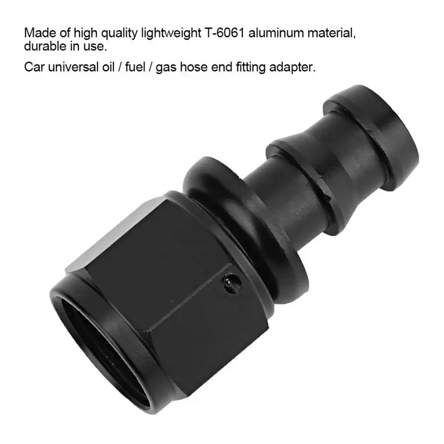 Car Universal AN-8 Straight Push Lock Oil / Fuel / Gas Hose End Fitting Adapter Black car accessories automobiles
