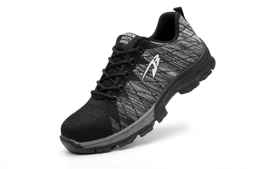 Мужская мода, стальная безопасная обувь, летние дышащие повседневные ...