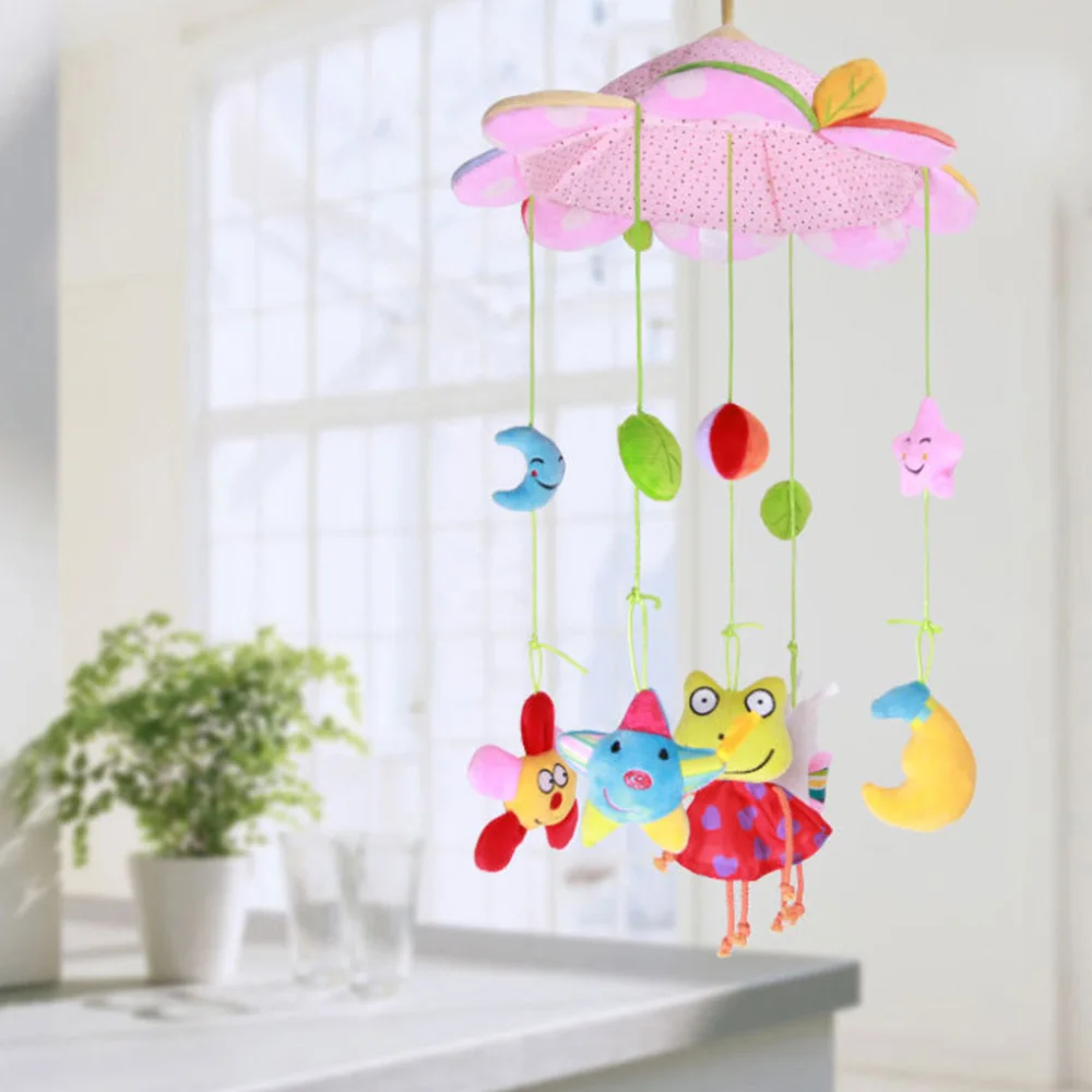 

0-12 months Colorful Rattle Newborn Mobile Baby Bed Bell Calm Rotating Music Box Plush Toys Cradle puzzle sound rattle toys