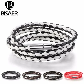 

6 Colors Fashion Leather Bracelet Men Warp Bracelets for Men Femme Bracelet Wristband Rope Bracelet Men Jewelry Unisex GP0063