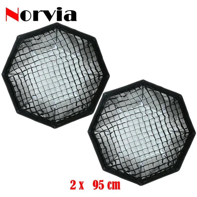 

2 Piece Godox 95cm Bowens Photo Studio Honeycomb Grid Octagon Softbox Soft Box Strobe Head Camera Flash Light Photography
