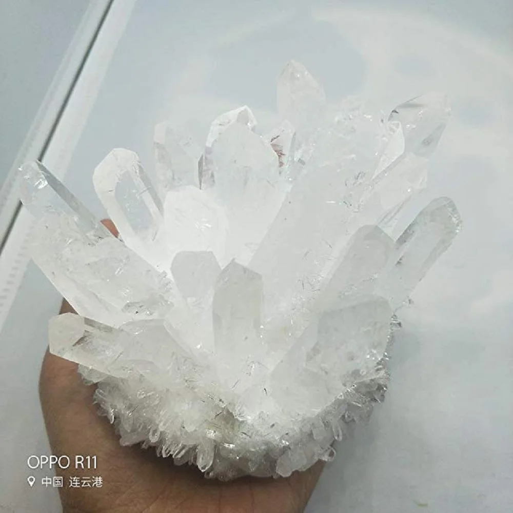 Натуральный белый кристалл Друза кварцевые Vug кластера нунатак украшения Чакра
