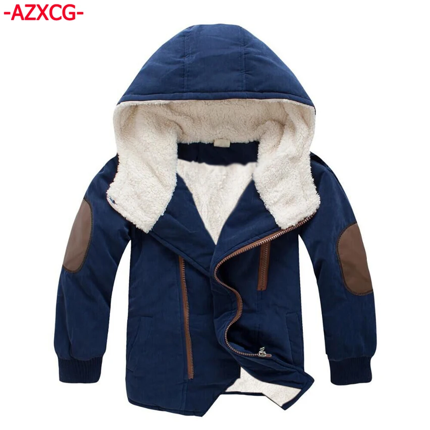 

Boys Winter Coat Boy Cotton Clothing Kids Thickening Jacket Children Plus Velvet Hooded Clothes Infant Boys Outerwear