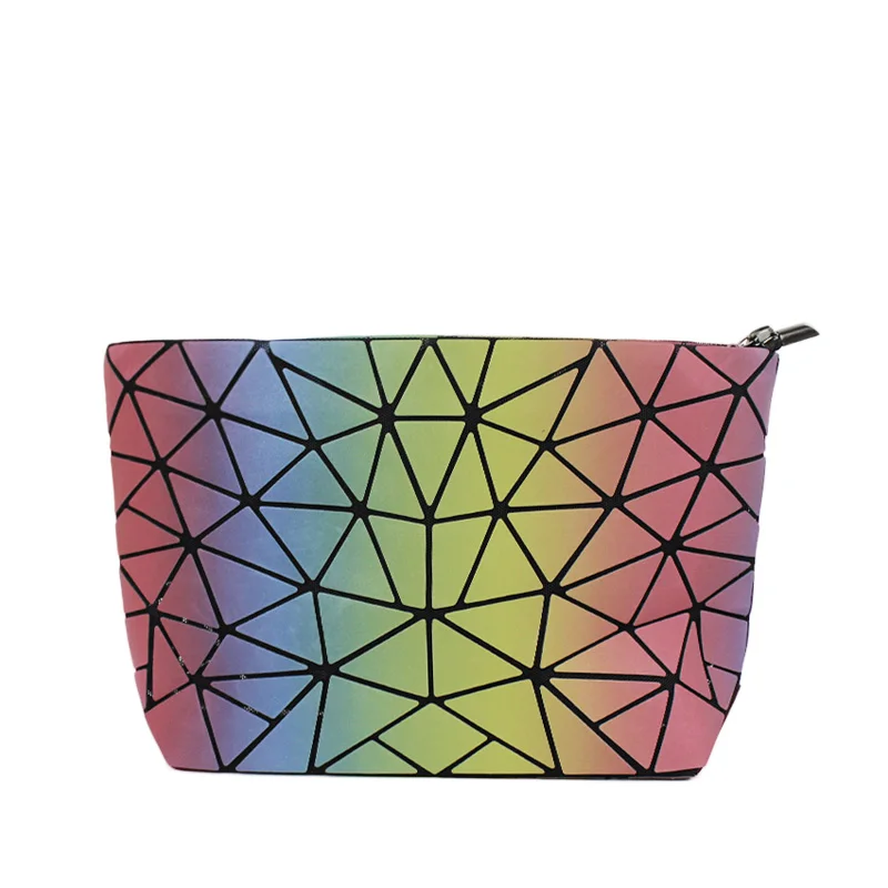 الشهيرة العلامة التجارية النساء حقيبة كتف الهندسة المرأة البسيطة سلسلة الهولوغرافي Crossbody أكياس النساء عادي للطي حقائب حقيبة ساعي