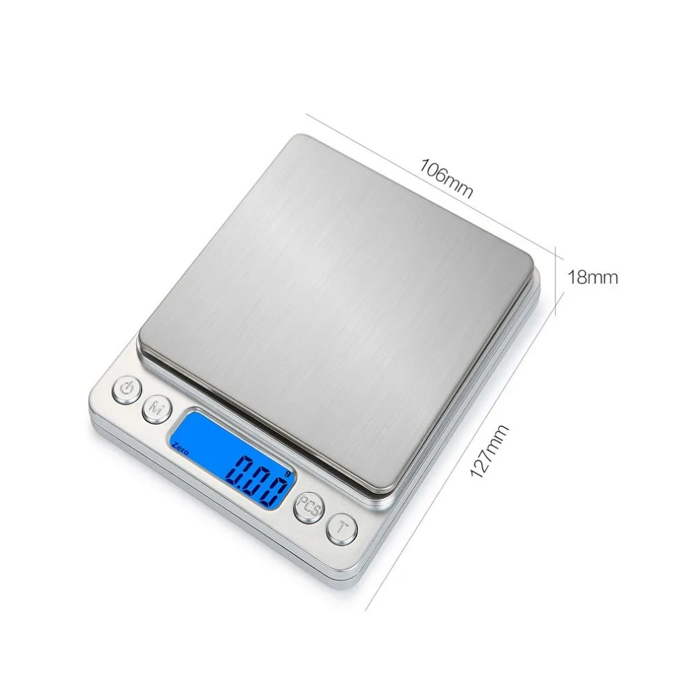 HT-I200 2000 г x 0,1 г портативные электронные весы из нержавеющей стали с ЖК-дисплеем кухонные ювелирные весы цифровые весы