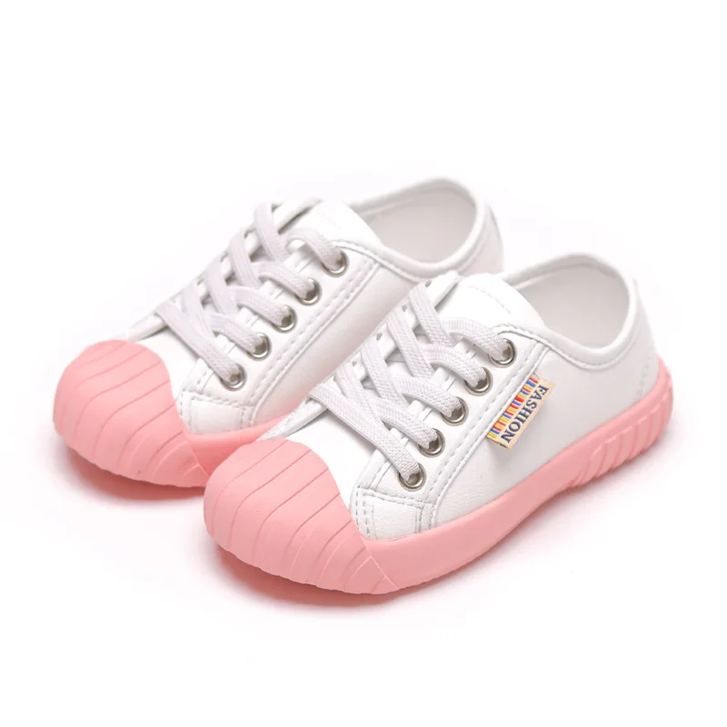 Autumn Kids Casual Sneakers Baby Girls Genuine Leather Shoes Children Mesh Sport Sneakers Toddler Boys Brand Sneakers Trainers - Цвет: Розовый