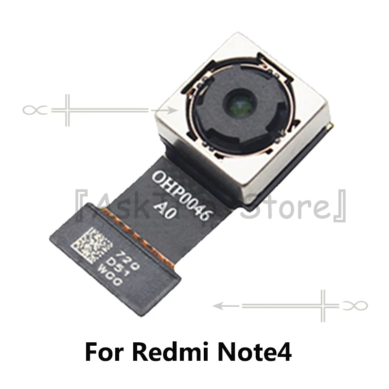 Оригинальная задняя большая Основная камера, глобальная задняя камера, модуль гибкого кабеля для Xiaomi mi Red mi Note 2 3 4 4A 4X Pro, запчасти для ремонта - Цвет: For Redmi Note4