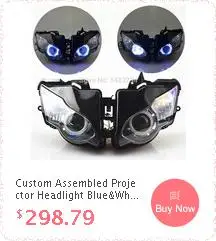 На заказ Собранный модифицированный HID проектор фары преобразования W/Blue angel eyes& Red Demon Eyes подходит для Yamaha YZF R6 06-07