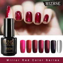 MIZHSE Гибридный Гель-лак красный титановый УФ-гель для ногтей зеркальный металлический яркий эффект праймер Лак акриловый цветной клей для ногтей