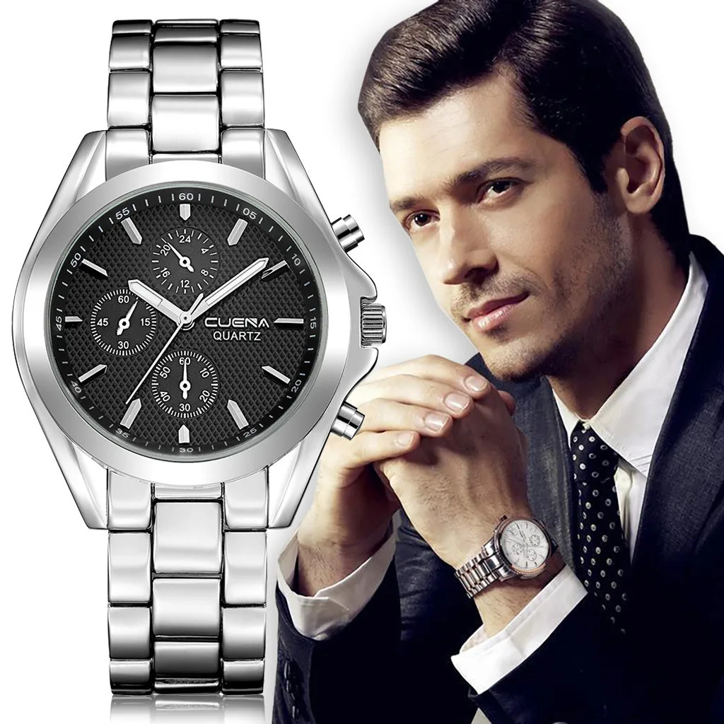 

Relogio Masculino Silver Stainless Steel Watch Men Top Brand Luxury Quartz Watch Sport Watch Business Men's WristWatch Reloj